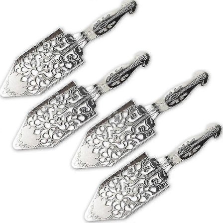 4 KPL Ruostumattomasta teräksestä valmistettuja absinttilusikoita Vintage Cocktail Bar -lasikuppi Juomasuodatin Ontto absinttilusikka (Fww)