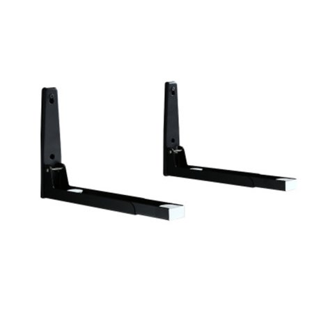 Svart mikrobølgeovn stativ med arm, stål mikrobølgeovn stativ, veggmontert mikrobølgeovn stativ, veggmontert mikrobølgeovn hylle