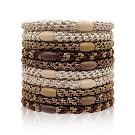 Hårelastikker til Piger & Damer – 10-pak Multifarvede Elastiske Hårbånd, Mode Hårelastik/Armbånd til Tykt & Krøllet Hår