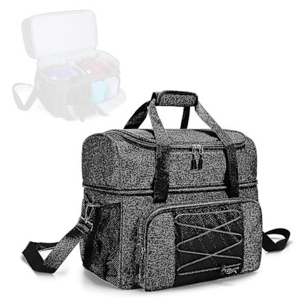 Bowlingbag for 2 baller, bærbar bowlingveske med polstret ballholder for dobbel ball og par O