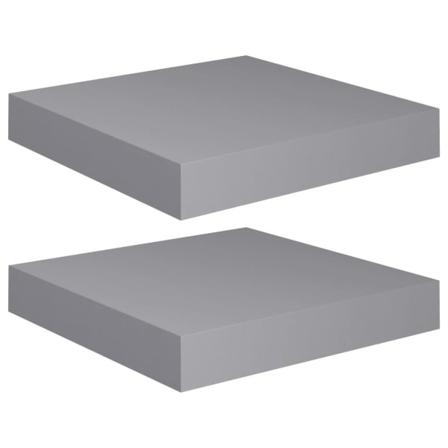 Vidaxl Svävande Vägghyllor 2 St Grå 23x23,5x3,8 Cm Mdf Grå