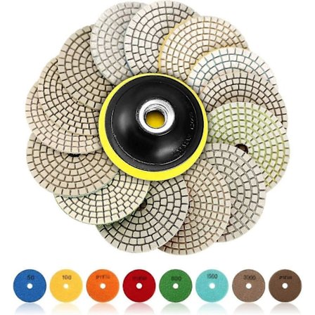 Diamantpoleringsdynor, 15 st 4 tum (100 mm diamantpoleringsdynor, betongpoleringsdynor, granit- och marmorpolering med dynor, 50#-6000# för polering