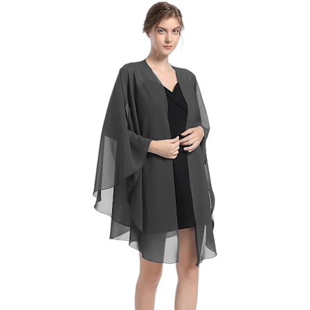 Elegant chiffon sjal til dame - perfekt til bryllup, fest eller aftenkjole