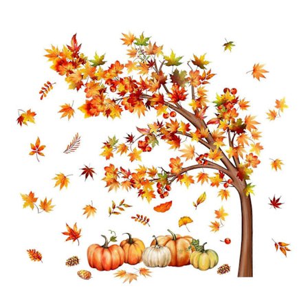 Syksyinen vaahtera-kurpitsa -vessatarra, irrotettava, itseliimautuva, vedenpitävä PVC-materiaali, olohuoneen seinätaide, kylpyhuoneen WC-istuimen 