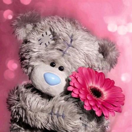 Full 5d Diy Diamond Painting Cross Stitch Teddy Bear Broderi Mos Som På Bilden 1 30x30cm