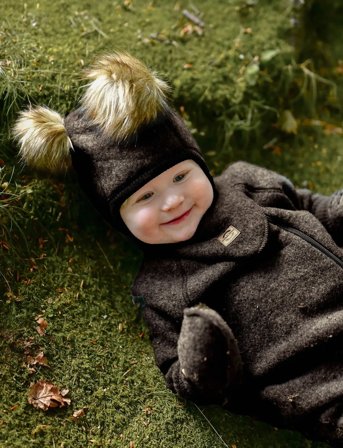 mikk-line Wool Baby Suit - Brown - 104