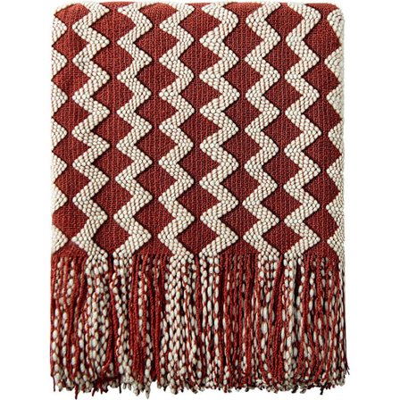 Akryylineulepeitto, 47*78 tuumaa, punainen aalto, kevyt