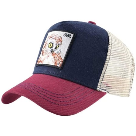 Unisex Djur Mesh Trucker Hat Snapback Broderad Patch Ba