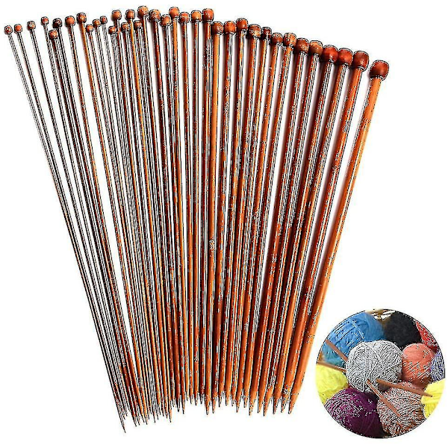 Bambustickor Set Enkelspetsiga Karboniserade 2mm-10mm 36st