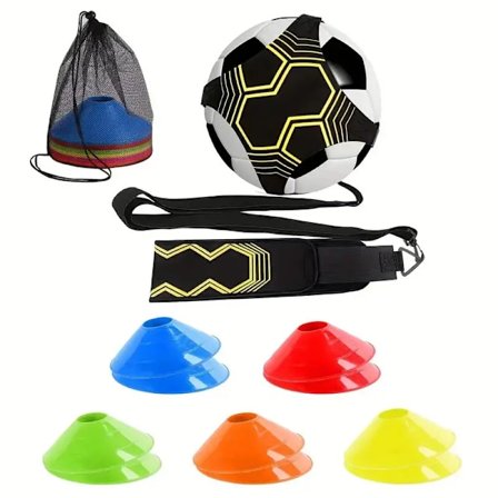1 Setti Urheilu Jalkapallo Bounce Kits Säädettävä Jalkapallo Treeni Vyö 10-Pack Agility Jalkapallo DiSC Cone