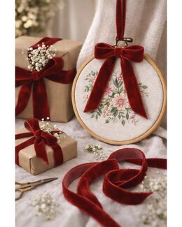 Fløjlsbånd Mørk rød