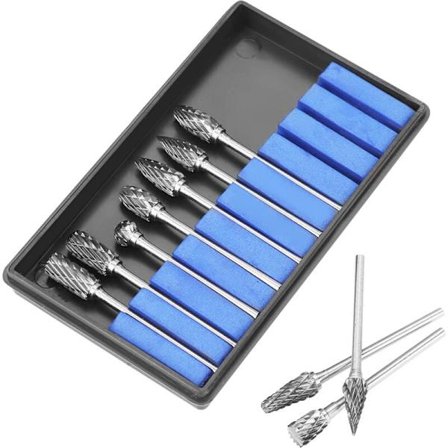 10st Dubbelskurna roterande filar i volframstål, 2,35 6mm skaft, spiralborrar för Dremel roterande verktyg