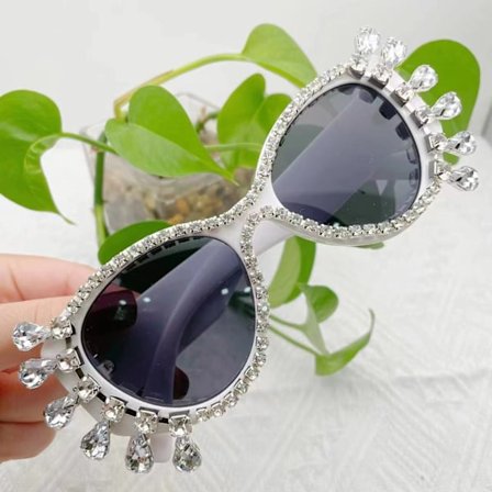 Womens Sunglasses UV400 Bling Rhinestone Fashion Prom Personalized For Party A