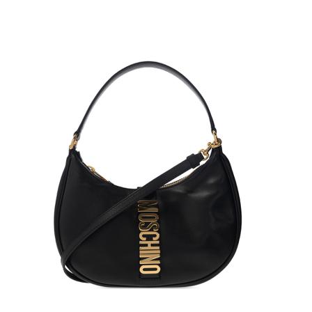 Moschino, Bag with logo Zwart, Dames, Maat:ONE Size,leer