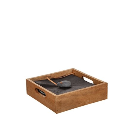 Servetthållare m sten Brun 20x20cm