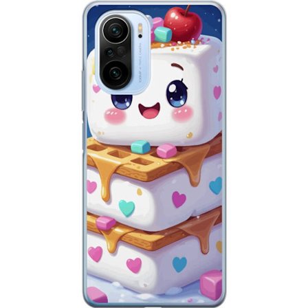 Xiaomi Mi 11i Gjennomsiktig deksel Søt marshmallowfigur med hjerter, vafler, sirup og fargerike biter skaper et lekent dessertmotiv i en glad og livl