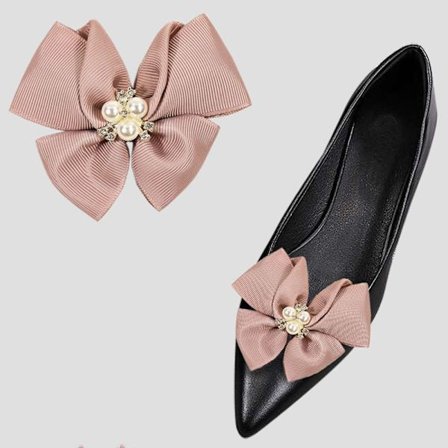 2 stk Sko Klipp Glans Dekorative Klipp ROSA