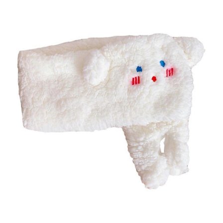 Vinter skjerf med valpeører til barn, krage i pels, plysjsjal, halsvarmer for småbarn