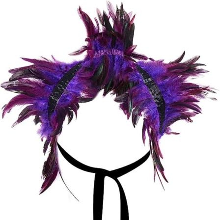 Fjädercape Fjädersjal LILA Purple