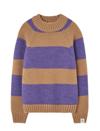 THE ANIMALS OBSERVATORY Stripes Beife Boxfish Sweater - Purple - 4 Y
