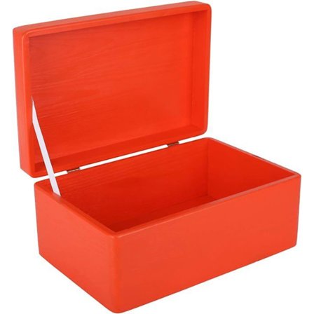 Creative Deco punainen puinen säilytyslaatikko - 30 x 20 x 14 cm - kannella