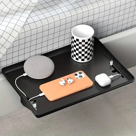 Sängbords hylla, skrivbordsförvaring och finish hylla, rektangulär bricka