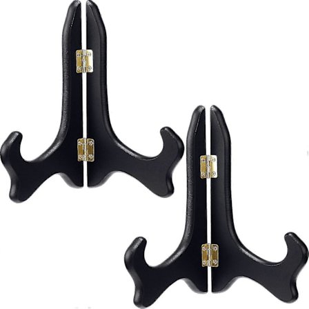 2 Pakker Svarte Tre Display Stativ Tallerkenholdere Staffelier (8 Tommer)(4-d-1)