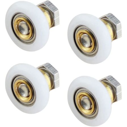 Dusch Skjutdörr Rulle 4 Delar Dusch Rullar Dusch Skjutdörr Rulle Skjutduschdörr Rulle Hjul för Duschdörr med M6 Skruvar