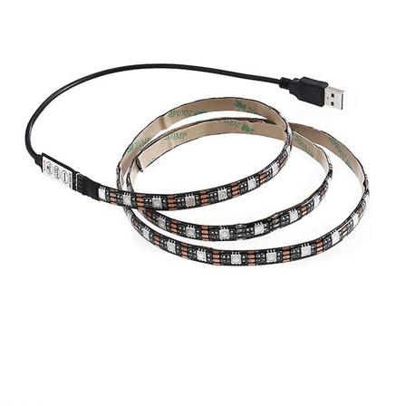 1m 5050 Smd Tauverk Lys Vanntett Fleksibel Rgb Led Stripe Lys Med Usb Kontrollkabel For Tv Skap Utendørs Belysning
