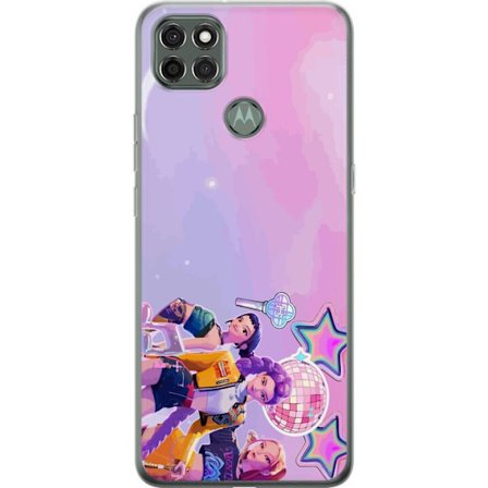 Yhteensopiva Puhelinkuori Motorola Moto G9 Power Tulevaisuuden popikoni neonvärien, diskoelementtien, tähtien ja pastellivärisen avaruustaivaan ker