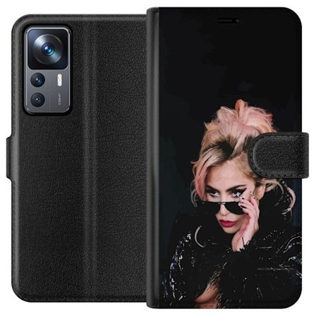 Kompatibelt Lommeboketui til Xiaomi 12T Pro Lady Gaga portrett med solbriller og dramatisk sminke i mørk glamorøs stil