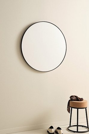 Jotex - Spejl, Diameter 80 Cm Sort - MEGHAN - Køb Badeværelsesspejle hos Jotex