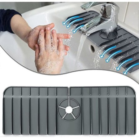 Stænkskærm til køkkenvask, silikone vandhaneskærm måtte afløbstørringspude, vask vandhane stænkfanger