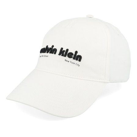 Calvin Klein - White unconstructed Czapka Z Daszkiem - Ssnl Graphic Nyl Cap Brilliant White Dad Cap @ Hatstore