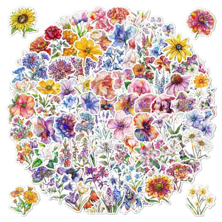 100 stk, Klistremerker til vannflasker, blomsterklistremerker, søte klistremerker, klistremerker for tenåringer, estetiske klistremerker, 