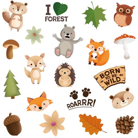 Metsäystävät - Feikkitatuoinnit 20 kpl