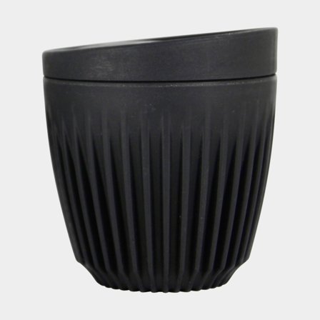 Take away -muki / kahvikuppi kannella HuskeeCup & Lid 6oz Charcoal, kierrätetty kahvinkuori, musta, 17.5 cl / 175 ml