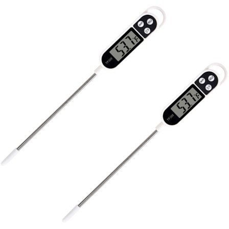 2-pack Kökstermometrar, digital termometer med lång sond, snabbläsande matlagningstermometer, köttermometer för norr, kött, olja