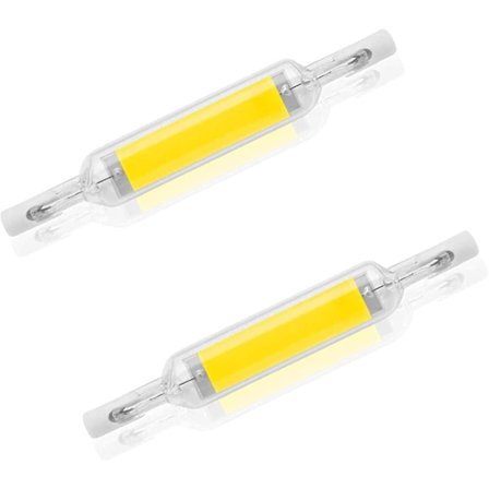 2-pakning 10W 78mm R7s LED-pærer Dimbar Kald Hvit 6000-6500k 100W Halogen J78 Erstatning, Dobbeltsidig R7s Base Rør, 360 Spredningsvinkel, 