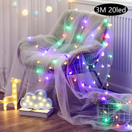 Holiday Ljuskedja Boll LED-slinga USB-lampa Glödlampslinga Bröllop Beige 6m 40led