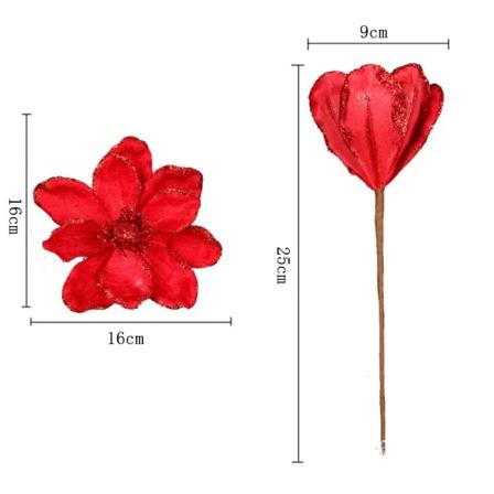 28cm 1/2/3kpl Iso joulu tekokukka Glitter Joulukuusi koristelu kotipuutarha koulun ostoskeskus Juhlatapahtuman deco 102002Red 1pc