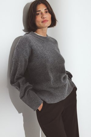 Premium Selection Knitted Wool Sweater - Premium kvalitet - Grå - S