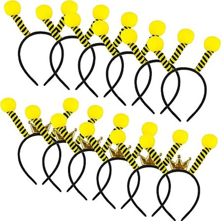 12-pakning Bie Antenne Hodebånd Søte Bie Tentakel Hodebånd Krone Bie Hårbøyle for Halloween Fest Kostyme Cosplay Tilbehør