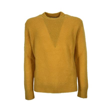 Alpha Studio, Round-neck Knitwear Geel, Heren, Maat:L