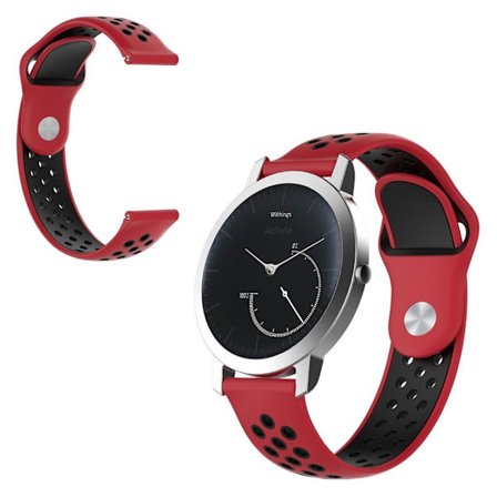 Withings Steel HR (40mm) tofarvet silikone Urrem - Rød / Sort Hole