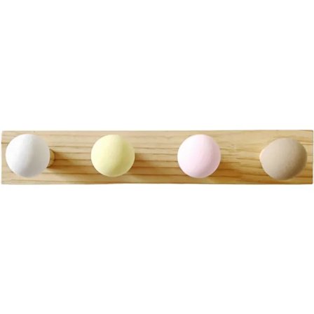 Puinen vaatenaulakko, tukeva seinään asennettava vaatenaulakko, pastellivärit, hatut ja takit, helppo asennus ja tilaa säästävä muotoilu Vaalea väri[