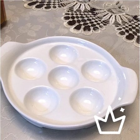 【xj】1 stk. Escargot-tallerken Keramisk Snegletallerken Conch Bakeplate Kjøkkenutstyr