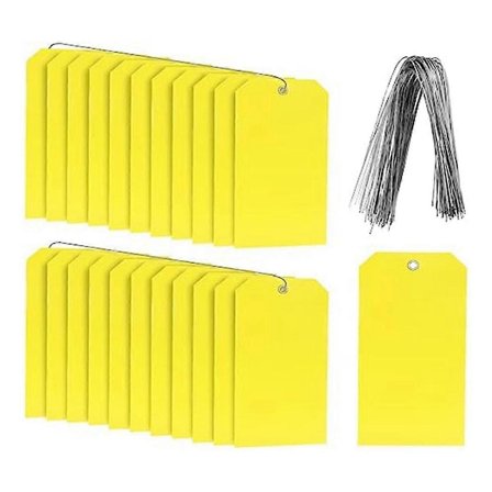 100 stk. 15,9 cm x 7,9 cm Plastfragtetiketter med Tråd Holdbare Skrivbare Hængemærker, Fragtetiketter til Udstyr Reservedele-FA-