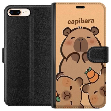 Kompatibel Tegnebogsetui til Apple Apple iPhone 8 Plus Capybara sød figur sød trendy samler