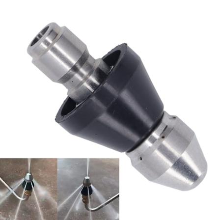 Trykvaske Turbo Dysespids Spids 5000PSI Mini Kompakt Rustfrit Stål Turbo Dysespids til Udskiftning Mellemste Hoved Bag 6 Huller 3/8in NPT